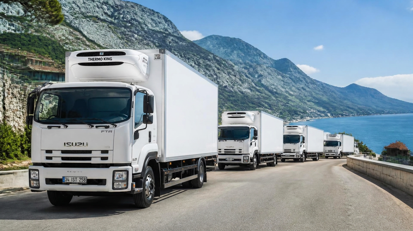 Efem Nakliyat Isuzu frigo kasalı kamyon filosu